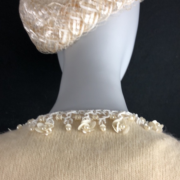 Amazing Vintage B. Altman & Co. Cream Sweater w/Sequins and Beads - Picture 10 of 16